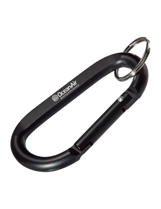Black Carabiner & Key Ring w/OceanAir Logo