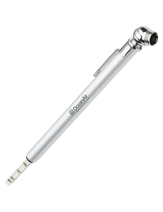 Quick View Silver Tire Gauge w/OceanAir Logo