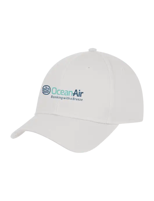White Structured Cap Hook & Loop w/OceanAir Logo