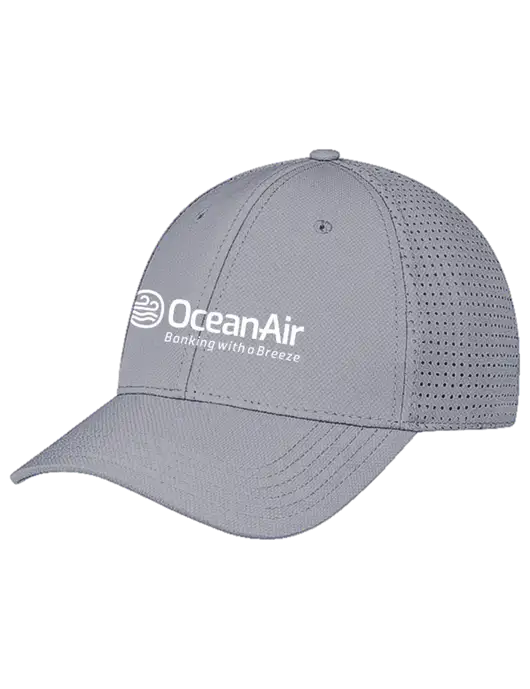 Grey Performance Stretchable Cap Hook & Loop w/OceanAir Logo