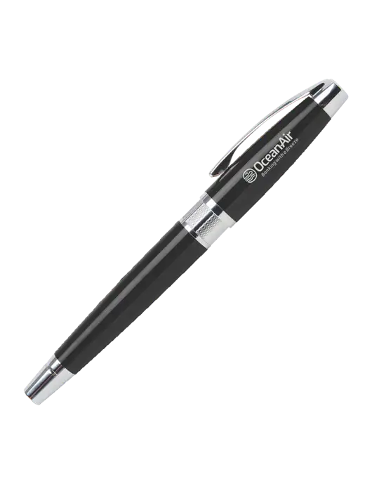 Masscotti Black Rollerball Pen - Black Ink w/OceanAir Logo