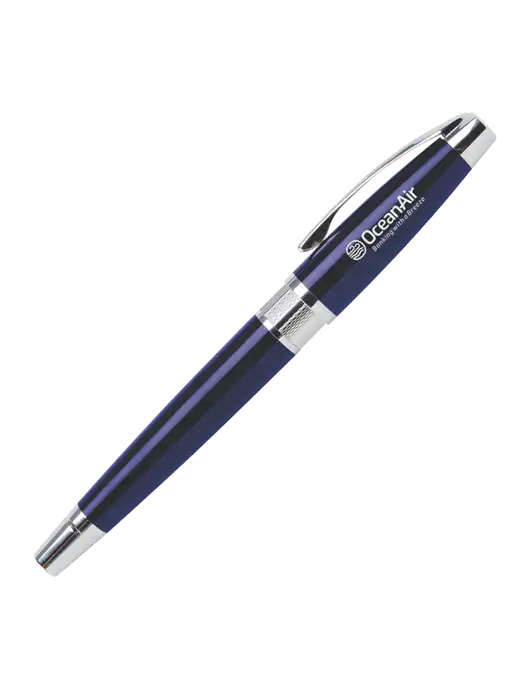 Masscotti Navy Rollerball Pen - Black Ink w/OceanAir Logo