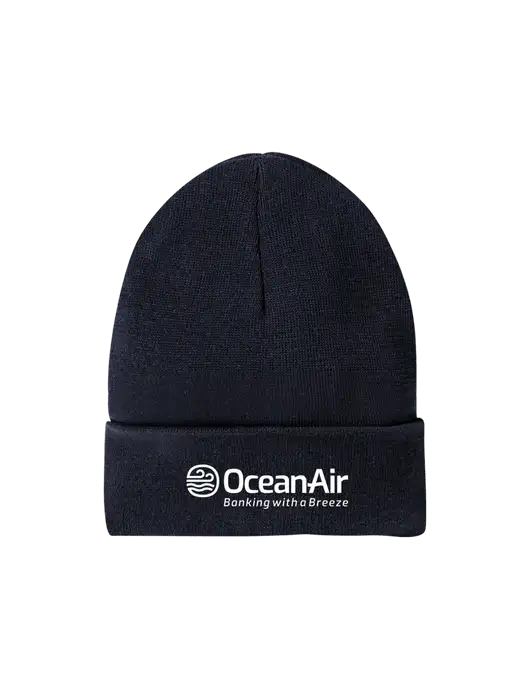 Recycled True Navy Beanie w/OceanAir Logo