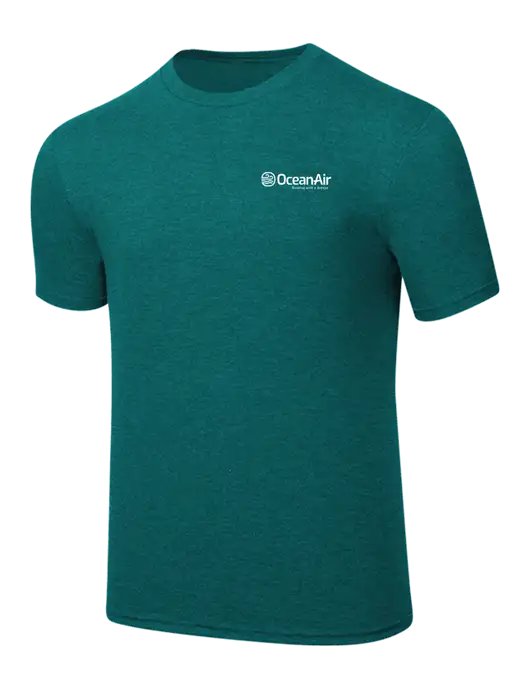 Simply Soft Heathered Dark Teal 4.5oz  Poly/Combed Ring Spun Cotton T-Shirt w/OceanAir Logo