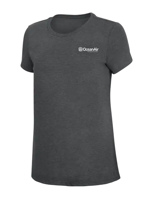 Womens Simply Soft Charcoal 4.5oz Poly/Combed Ring Spun Cotton T-Shirt w/OceanAir Logo