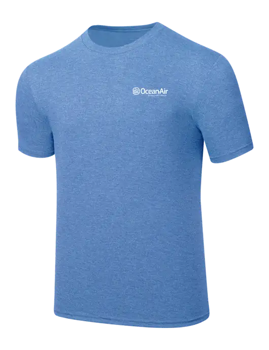 Simply Soft Carolina Blue Frost 4.5oz  Poly/Combed Ring Spun Cotton T-Shirt w/OceanAir Logo