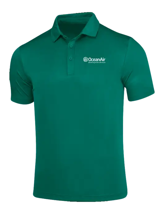 Green Posi-UV Pro Polo w/OceanAir Logo