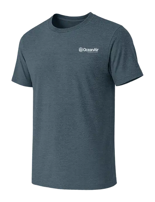 BELLA+CANVAS Heather Slate Blue CVC Short Sleeve Tee w/OceanAir Logo