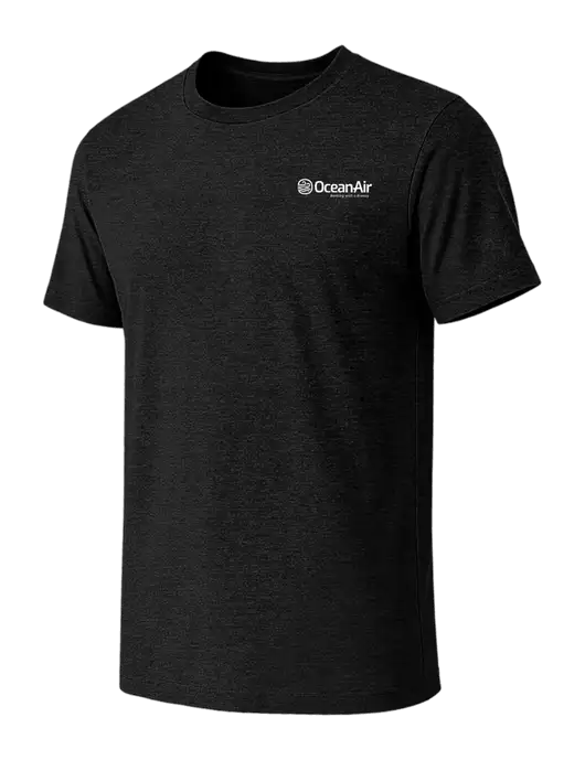BELLA+CANVAS Black Heather CVC Short Sleeve Tee w/OceanAir Logo