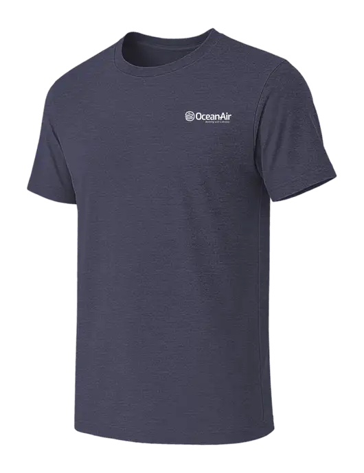 BELLA+CANVAS Heather Navy CVC Short Sleeve Tee w/OceanAir Logo