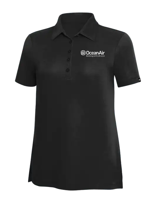 TravisMathew Black Solid Womens Oceanside Polo w/OceanAir Logo