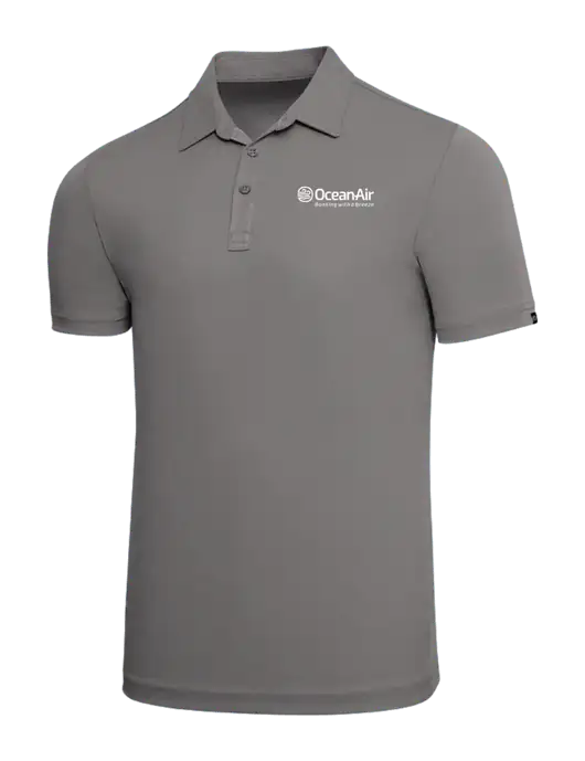 TravisMathew Grey Solid Oceanside Polo w/OceanAir Logo