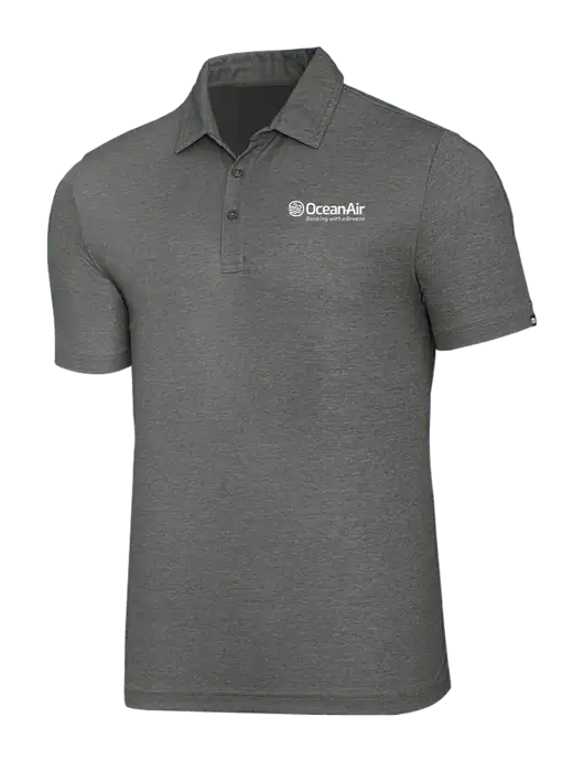 TravisMathew Grey Heather Oceanside Polo w/OceanAir Logo
