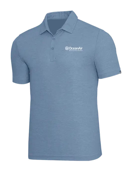 TravisMathew Slate Blue Heather Oceanside Polo w/OceanAir Logo