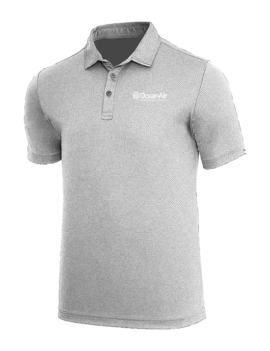 TravisMathew Medium Grey Heather Coto Performance Polo w/OceanAir Logo