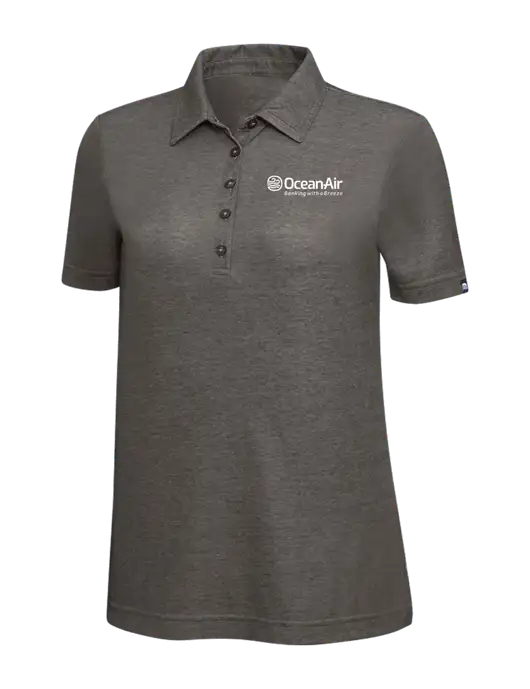 TravisMathew Black Heather Womens Oceanside Polo w/OceanAir Logo