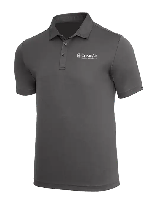 TravisMathew Med Dark Grey Coto Performance Polo w/OceanAir Logo