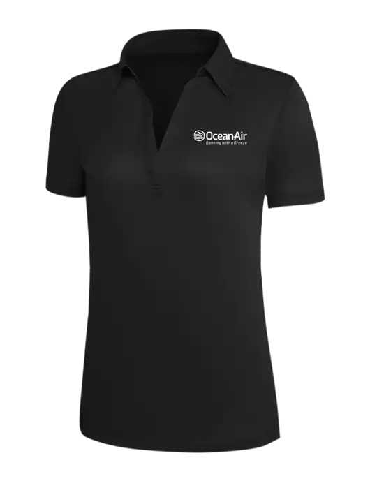 Black Silk Touch Womens Performance Polo w/OceanAir Logo