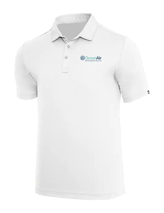 TravisMathew White Coto Performance Polo w/OceanAir Logo