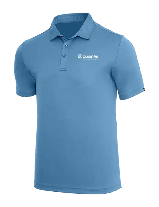 TravisMathew Dark Carolina Blue Coto Performance Polo w/OceanAir Logo
