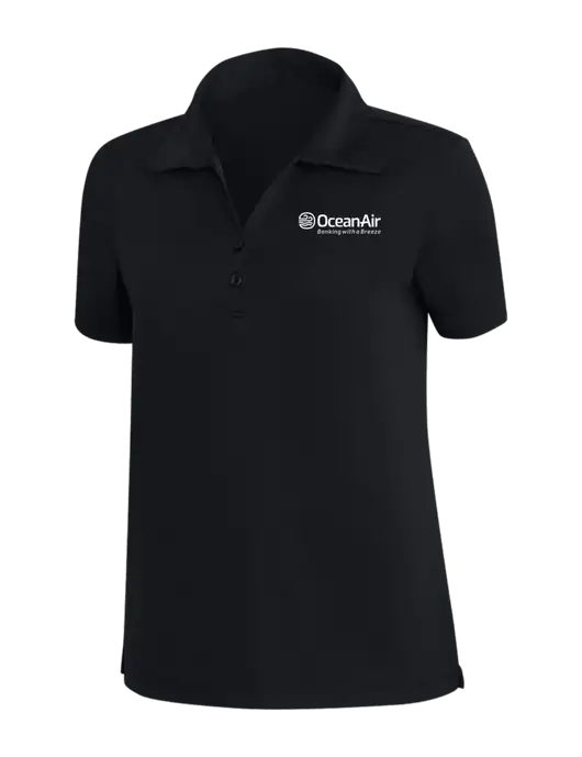 TravisMathew Black Womens Coto Performance Polo w/OceanAir Logo