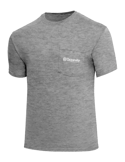 Core Blend Medium Grey Heather Pocket T-Shirt w/OceanAir Logo