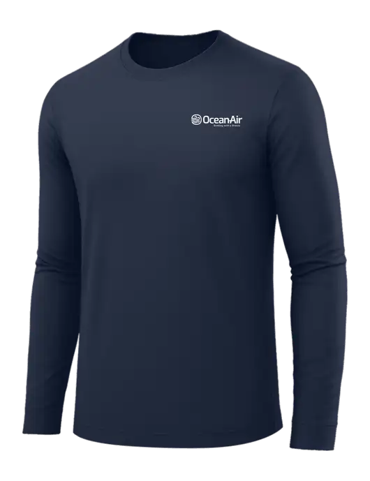 Long Sleeve Navy PosiCharge Competitor Tee w/OceanAir Logo