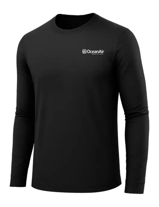 Long Sleeve Black PosiCharge Competitor Tee w/OceanAir Logo