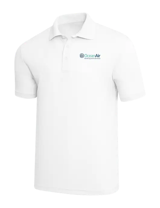 White PosiCharge RacerMesh Polo w/OceanAir Logo