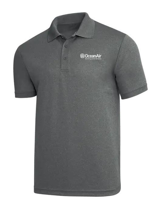 Medium Grey Heather PosiCharge RacerMesh Polo w/OceanAir Logo