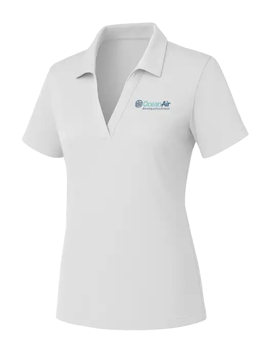 Womens White PosiCharge RacerMesh Polo w/OceanAir Logo