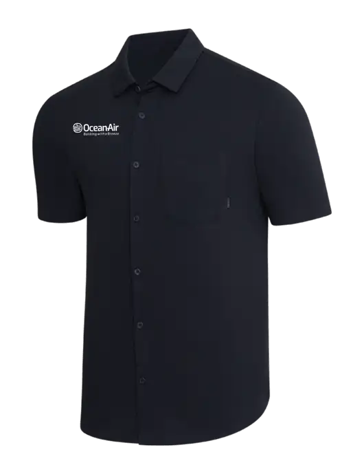 OGIO Black Extend Short Sleeve Button Up Shirt w/OceanAir Logo