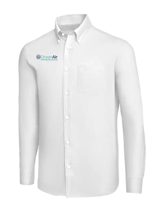Brooks Brothers White Wrinkle-Free Stretch Nailhead Shirt w/OceanAir Logo