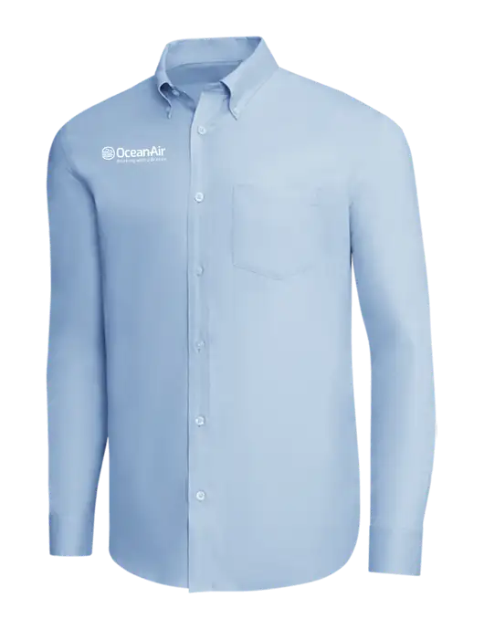 Brooks Brothers Light Blue Wrinkle-Free Stretch Pinpoint Shirt w/OceanAir Logo