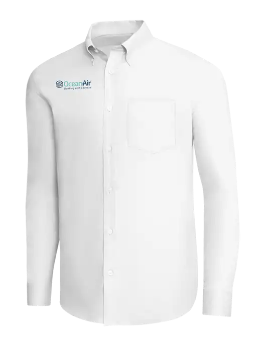 Brooks Brothers White Wrinkle-Free Stretch Pinpoint Shirt w/OceanAir Logo