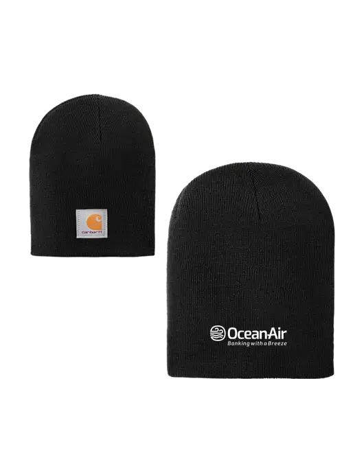 Carhartt Black Acrylic Knit Hat w/OceanAir Logo