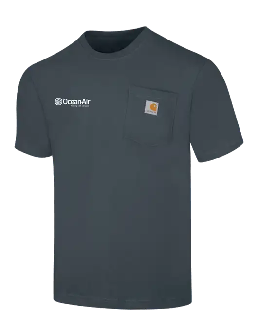 Carhartt Workwear Dark Slate Blue Pocket Short Sleeve T-Shirt w/OceanAir Logo