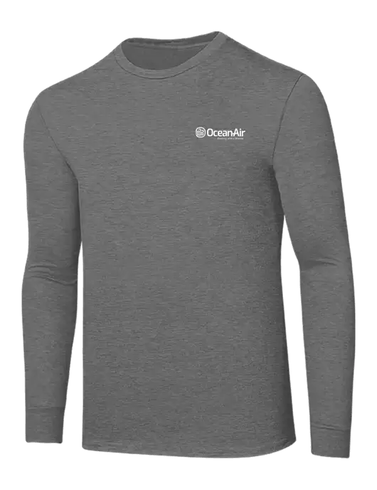 Core Blend Medium Grey Heather Long Sleeve Tee w/OceanAir Logo