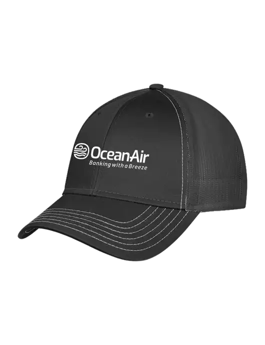 Charcoal Grey Mesh Trucker Cap Snap Back w/OceanAir Logo