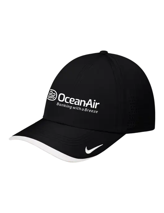 Nike Black/White Dri-FIT Perforated Performance Cap w/OceanAir Logo