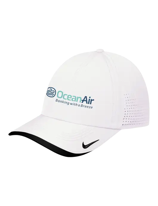 Nike White/Black Dri-FIT Perforated Performance Cap w/OceanAir Logo