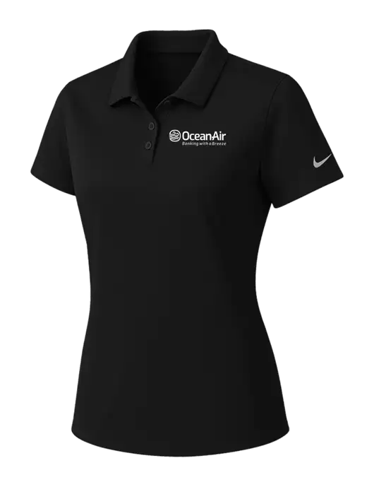 Nike Womens Black Dry Essential Solid Polo w/OceanAir Logo