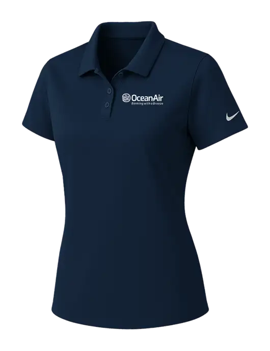 Nike Womens Navy Dry Essential Solid Polo w/OceanAir Logo