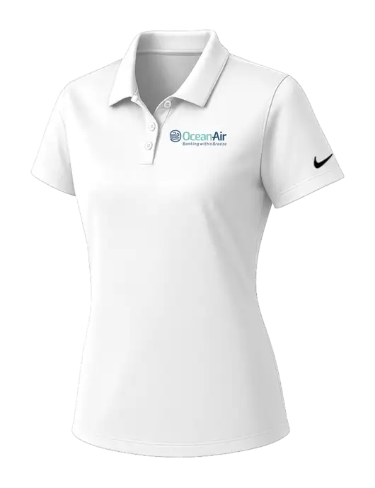 Nike Womens White Dry Essential Solid Polo w/OceanAir Logo