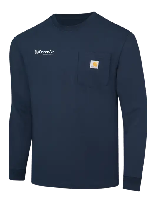 Carhartt Navy Workwear Pocket Long Sleeve T-Shirt w/OceanAir Logo