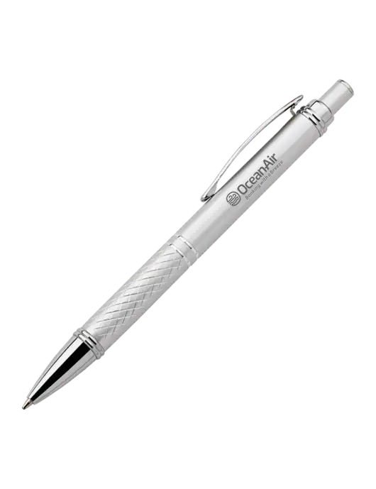 Silver Stellar Scribe Pen - Black Ink w/OceanAir Logo
