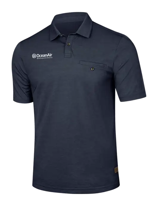 TravisMathew Navy Sunsetters Pocket Polo w/OceanAir Logo