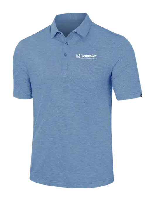 TravisMathew Light Blue Heather Sunnyvale Polo w/OceanAir Logo