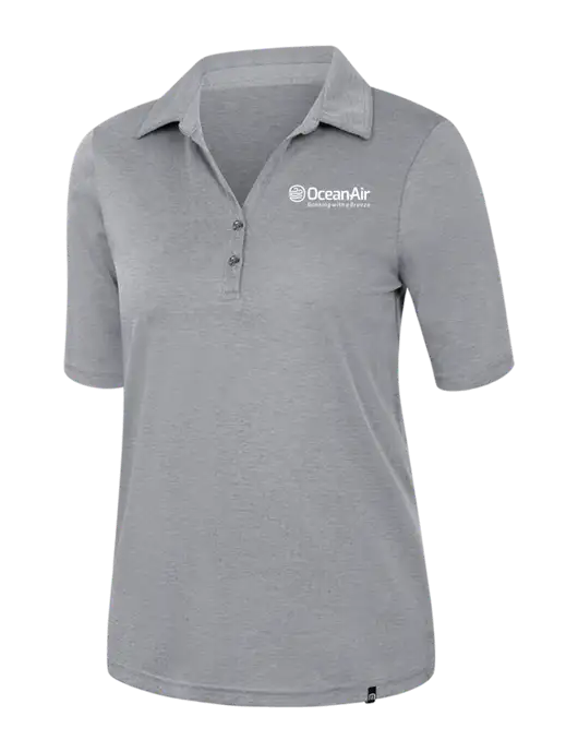 TravisMathew Womens Medium Grey Heather Sunsetters Polo w/OceanAir Logo