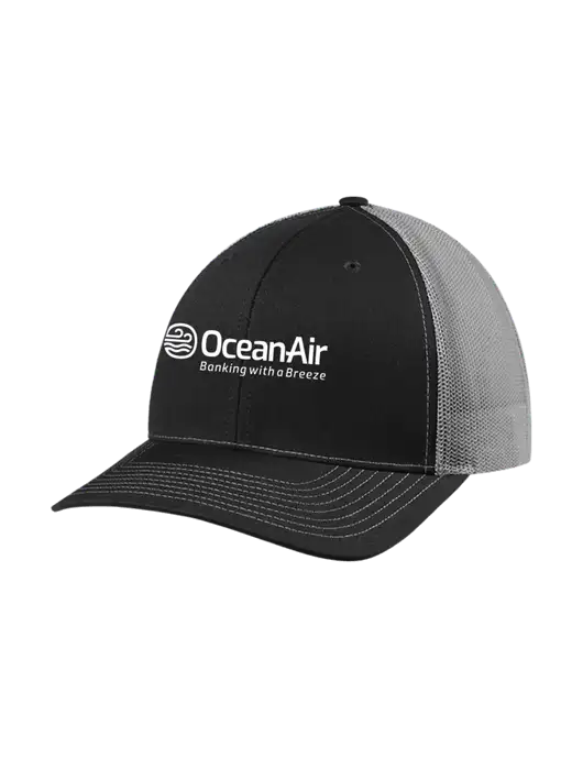 Richardson Adjustable Snapback Original 112 Trucker Cap Black w/Charcoal Mesh w/OceanAir Logo